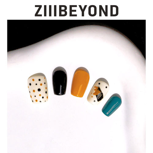 再变 小调皮彩绘美甲纯手工穿戴甲多巴胺糖果色少女百搭短梯ZB70