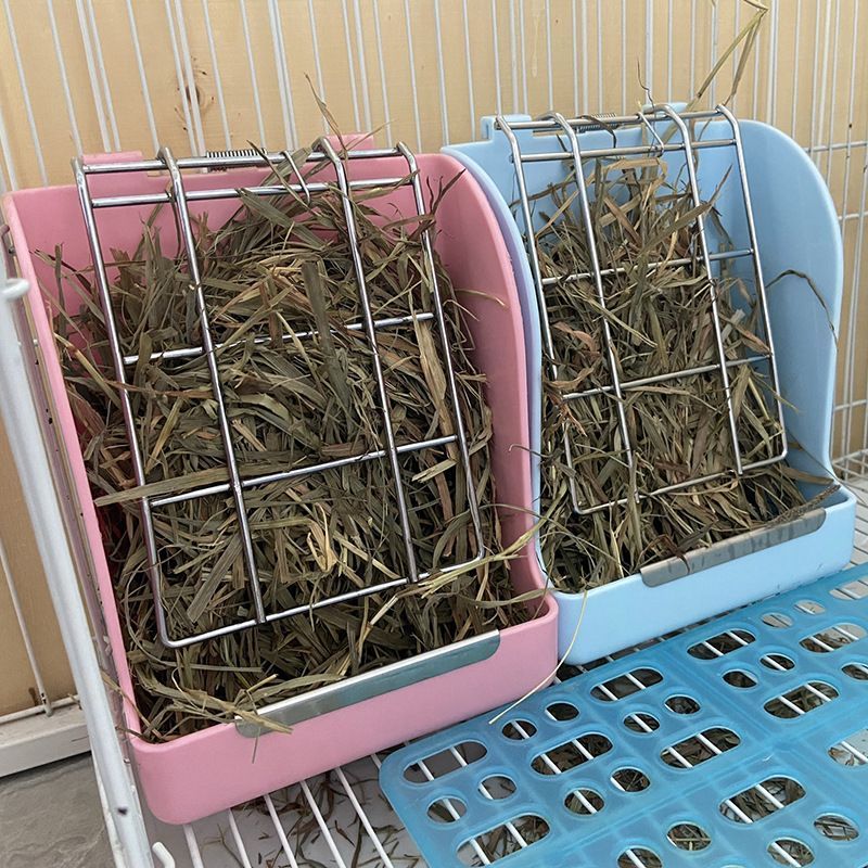 兔子弹簧草架悬挂式大容量内置用品荷兰猪食盆龙猫兔兔用品