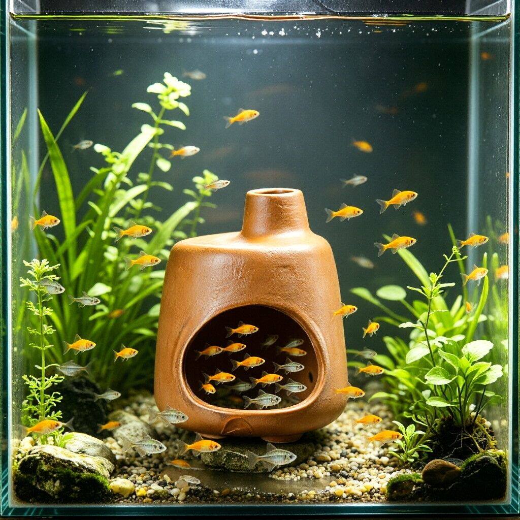 鱼缸躲避屋陶瓷繁殖罐鱼虾慈鲷迷你鹦鹉鱼躲避洞水族箱造景摆件