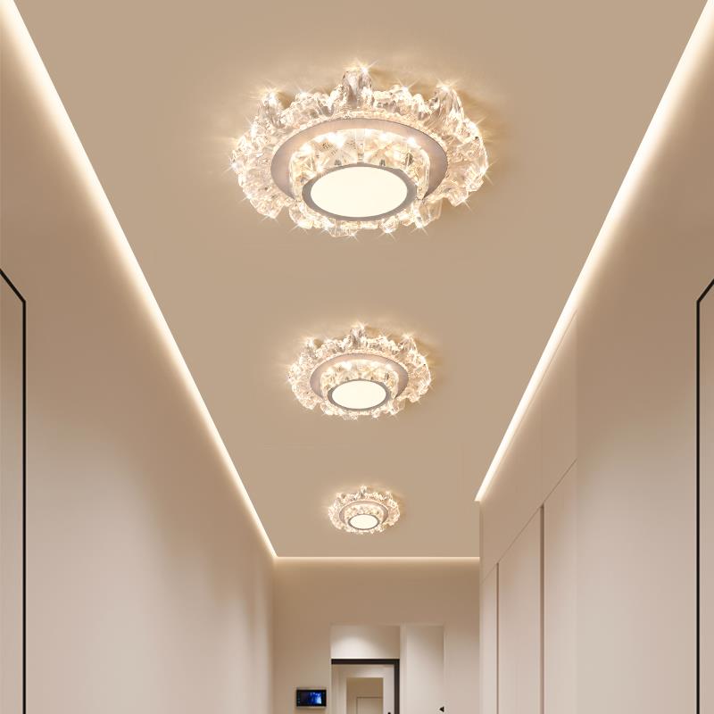 过道灯走廊灯具现代水晶门厅入户玄关灯创意led阳台灯吸顶灯灯饰