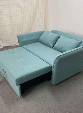 沙发床多功能简约小户型乳胶双人客厅棉麻布艺沙发床两用可折叠