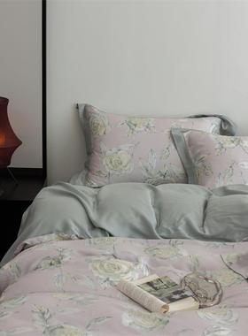 凉感丝滑莱赛尔数码印花60支奥地利兰精天丝四件套夏季轻奢花卉