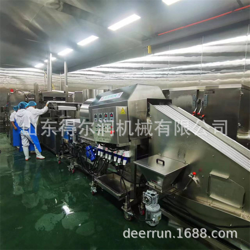 升级款小酥肉滚筒裹粉机600型上浆上粉机器搭接油炸流水线设备