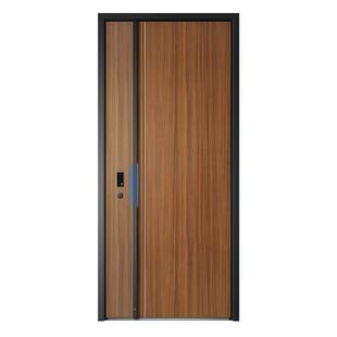 新原木色防盗门家用入户门智能指纹锁隔音门超防撬进户门