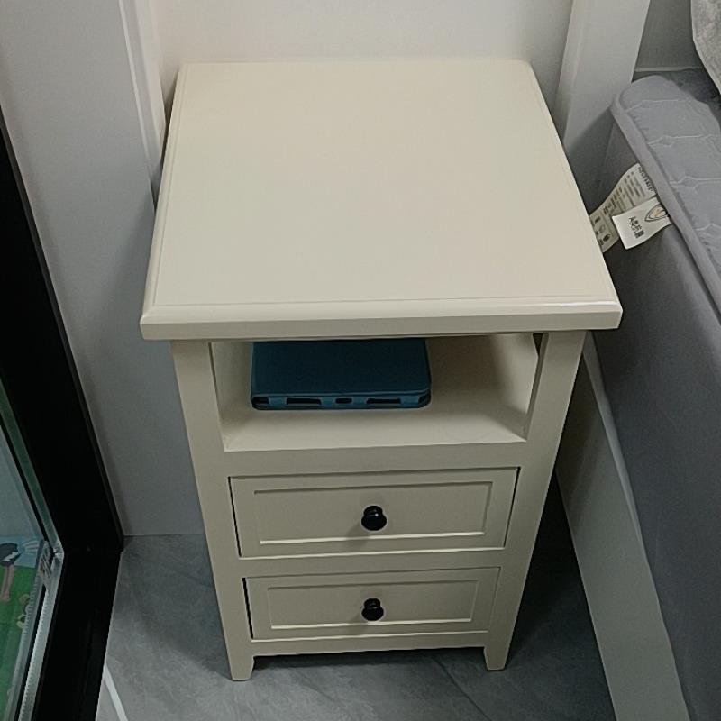 N5实木床头柜桐木简约现代储物柜超窄迷你轻奢卧室抽屉床边柜整装