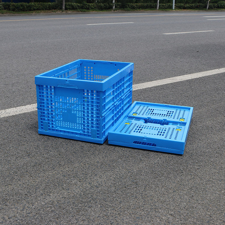 塑料折叠筐 600*400*340折叠塑料筐带盖蔬菜水果箱600-340筐