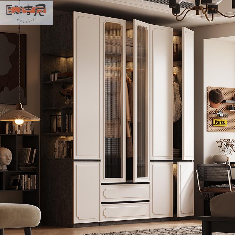 欧美式衣柜一门到顶卧室衣服收纳柜简约现代家用加厚免拉手大衣橱
