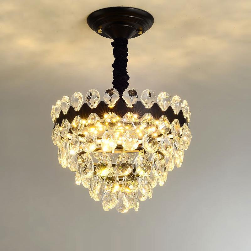 美式轻奢水晶小吊灯过道走廊欧式后现代入户玄关阳台餐厅灯具