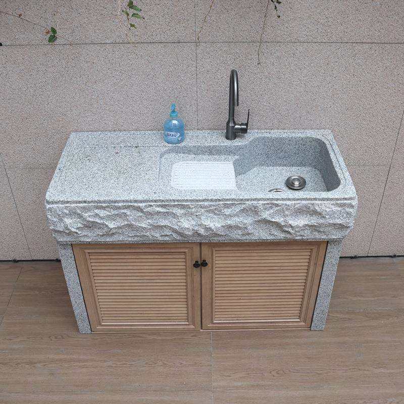 天然花岗岩洗衣池带搓板庭院水池台盆大理石材洗菜水槽室外洗手台