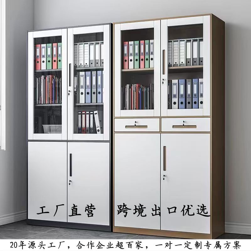 套色办公文件柜铁皮档案柜资料柜储物柜财务凭证柜带锁拆装钢制柜