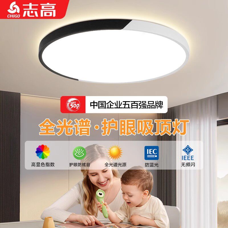 极简卧室主灯2025新款轻奢高级感led吸顶灯超亮简约大气中山灯具