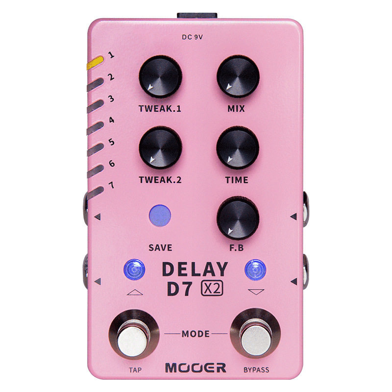 MOOER魔耳D7X2电吉他单块效果器立体声数字延迟效果器混响双踩钉