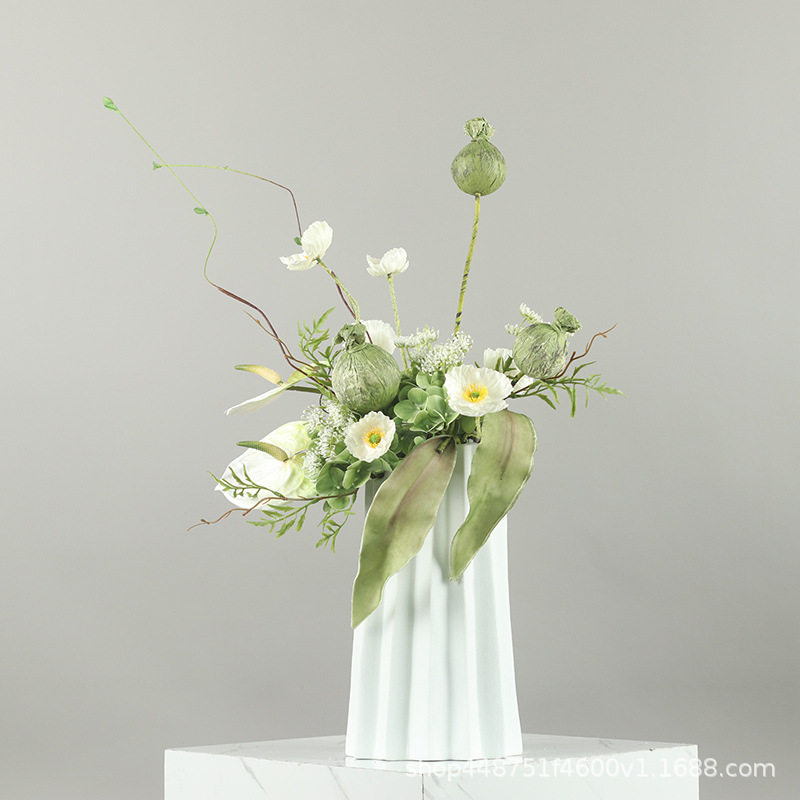 现代简约新中式整体花艺装饰品轻奢家居桌面花艺摆件客厅边几软装
