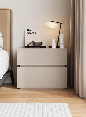 轻奢简约床头柜简约现代卧室夹缝床边柜奶油风超窄小型储物收纳柜