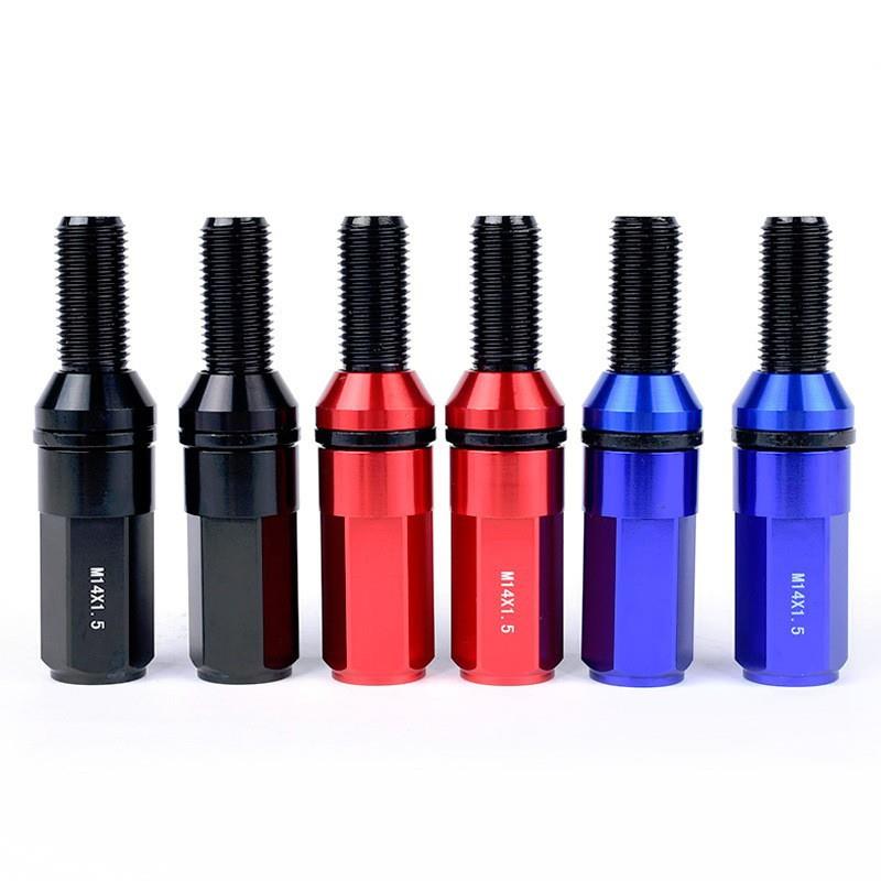 制作轻量化车轮螺栓14*1.5改装的车轮铝盖7075铝螺母20个/套