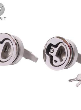 65*60圆地板锁316不锈钢房车工具箱锁船舶游艇甲板地板扣舱门锁