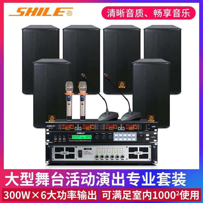 狮乐舞台音响设备大型会议室音箱功放S62B/BX112效果器话筒套装