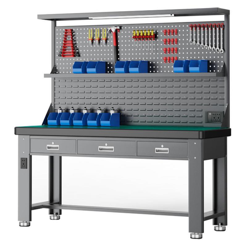 重型防静电工作台不锈钢钳工台工具车间维修操作台实验室桌子带灯