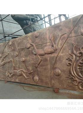 大型紫铜浮雕工艺品紫铜锻铜浮雕墙玻璃钢仿古铜浮雕壁画