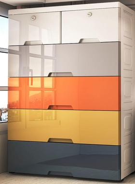 加厚收纳柜子储物柜65cm宽塑料整理箱家用置物加高抽屉式儿童衣柜