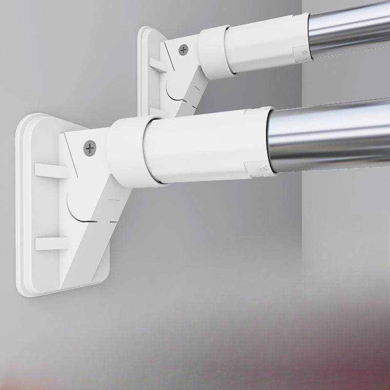 免打孔伸缩杆阳台凉晒升缩不锈钢卫生间安装撑杆浴帘窗帘杆晾衣杆