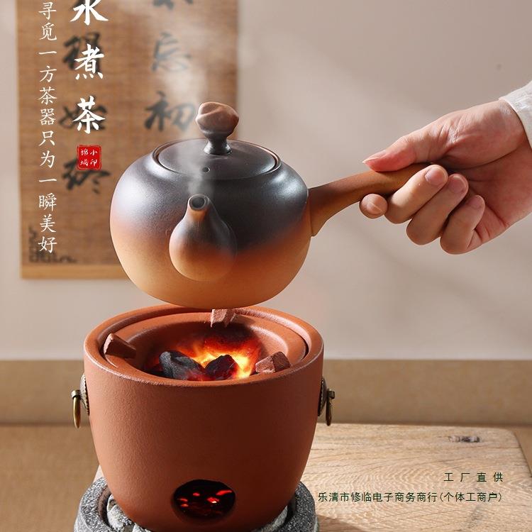 潮州红泥风炉围炉煮茶壶户外泡茶家用陶瓷壶冬天明火烧木炭炉套装