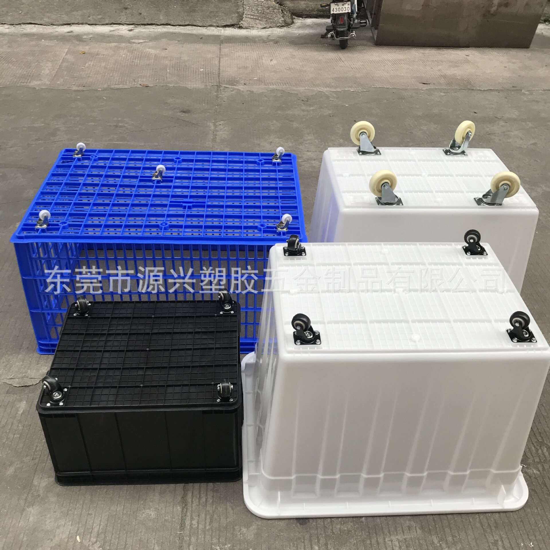 带轮胶框万向轮周转箱带轮子水箱防静电箱轱辘服装胶筐刹车轮方桶