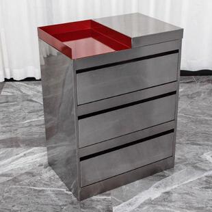 美发店工具柜不锈钢理发工具柜子发廊双面美发店小柜子收纳储物柜