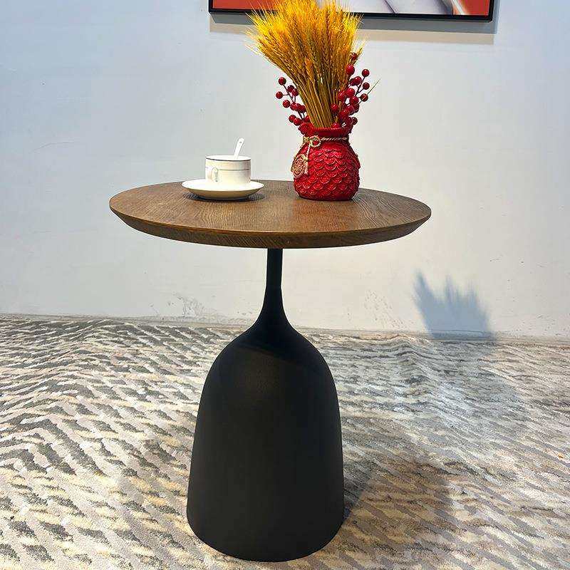 北欧高脚杯组合茶几现代客厅简约圆形小茶几黑色个性边几桌类