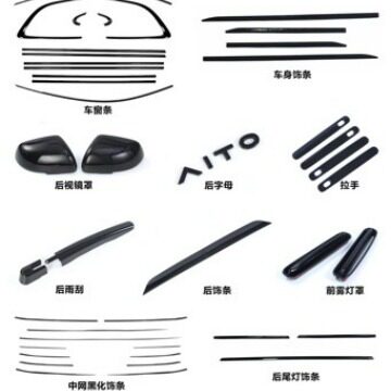 问界M7黑武士套餐黑武士黑化电镀件十件套智驾版低配版备注