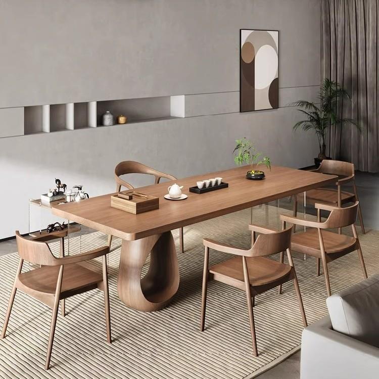 实木大板茶台茶桌椅组合现代简约办公室家用客厅泡茶桌