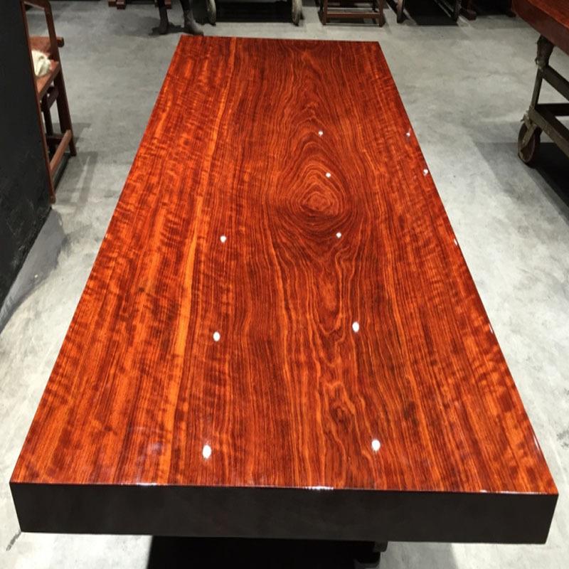 巴花实木大板天然原木非洲黄花梨家具餐桌新中式办公会议桌胡桃木