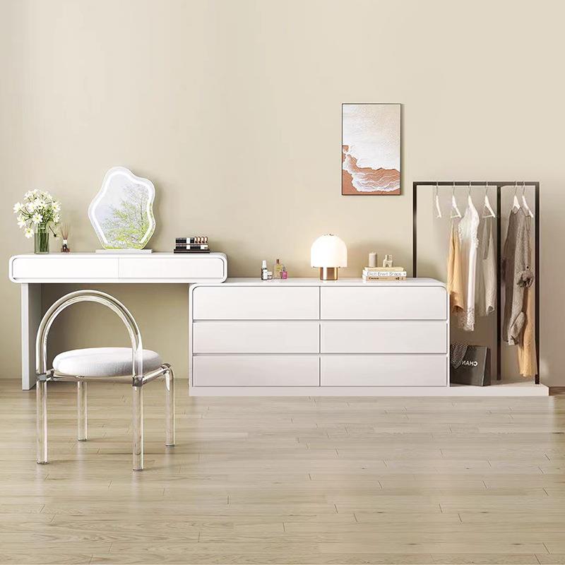 轻奢实木烤漆斗柜梳妆台斗柜一体带衣帽架卧室简约现代床尾化妆台