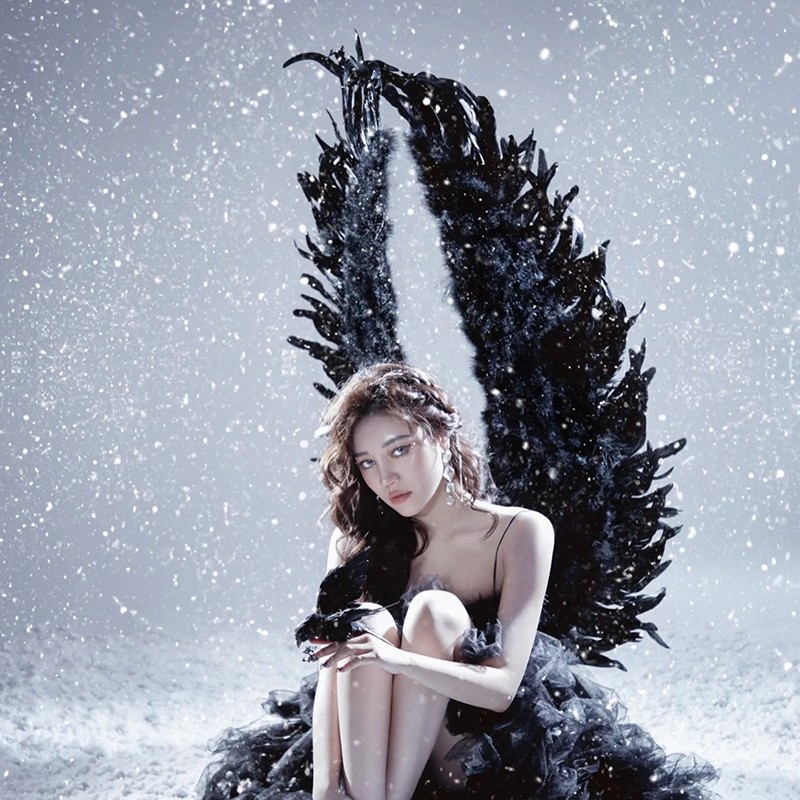 万圣节暗夜黑天使羽毛翅膀仙女变装拍照写真摄影演出表演走秀道具