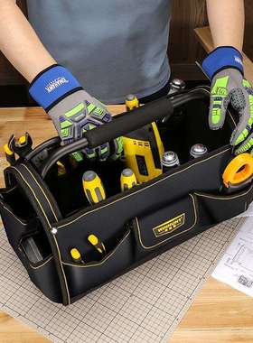 常胜客手提工具包多功能工具箱大容量电工包男专用木工工具袋大号