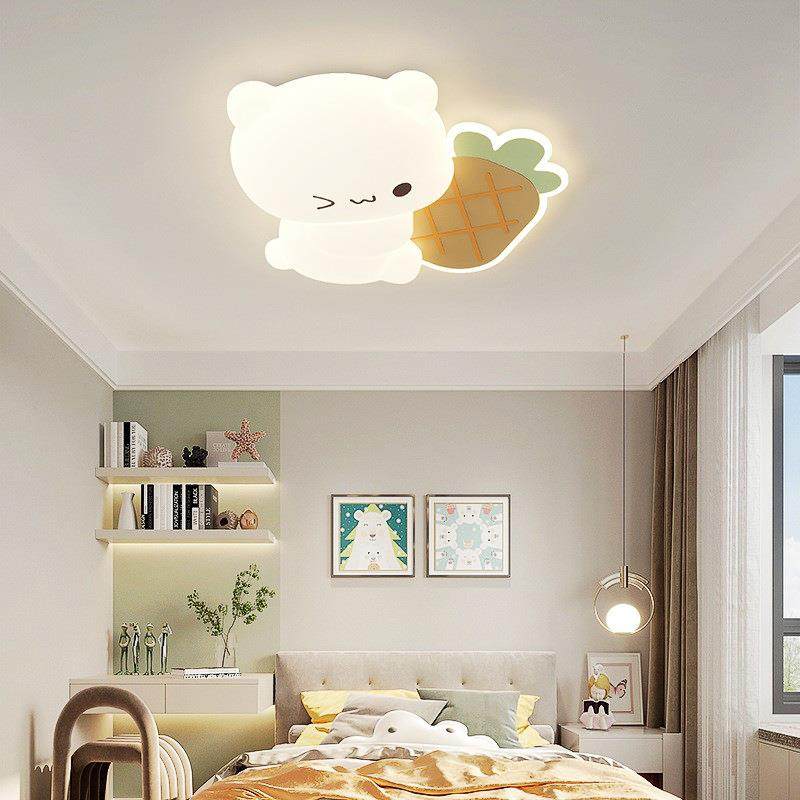 新款创意卡通小白兔全光谱护眼儿童灯极简大气奶油风温馨卧室灯具
