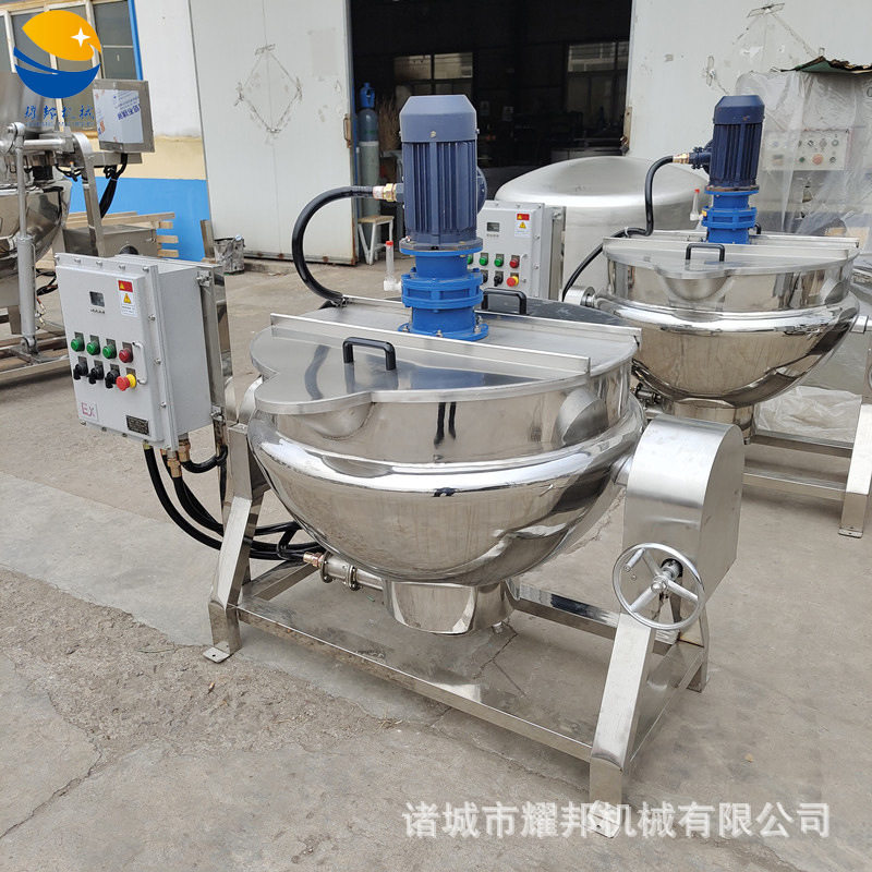 100L凉粉自动搅拌熬制锅魔芋豆腐熬制设备工业保温煮米豆腐机器