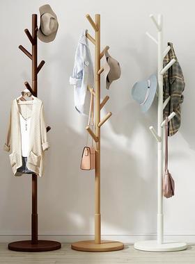 衣帽架落地卧室家用挂衣服架室内晾衣架办公室实木挂衣架衣服挂架