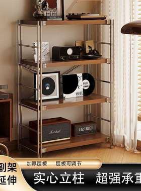 多层日式置物架落地货架客厅阳台书架简约储物架厨房微波炉收纳架