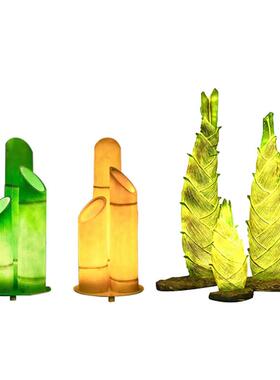 树脂玻璃钢户外亮化小品透光LED竹子竹筒造型发灯文旅夜游景观