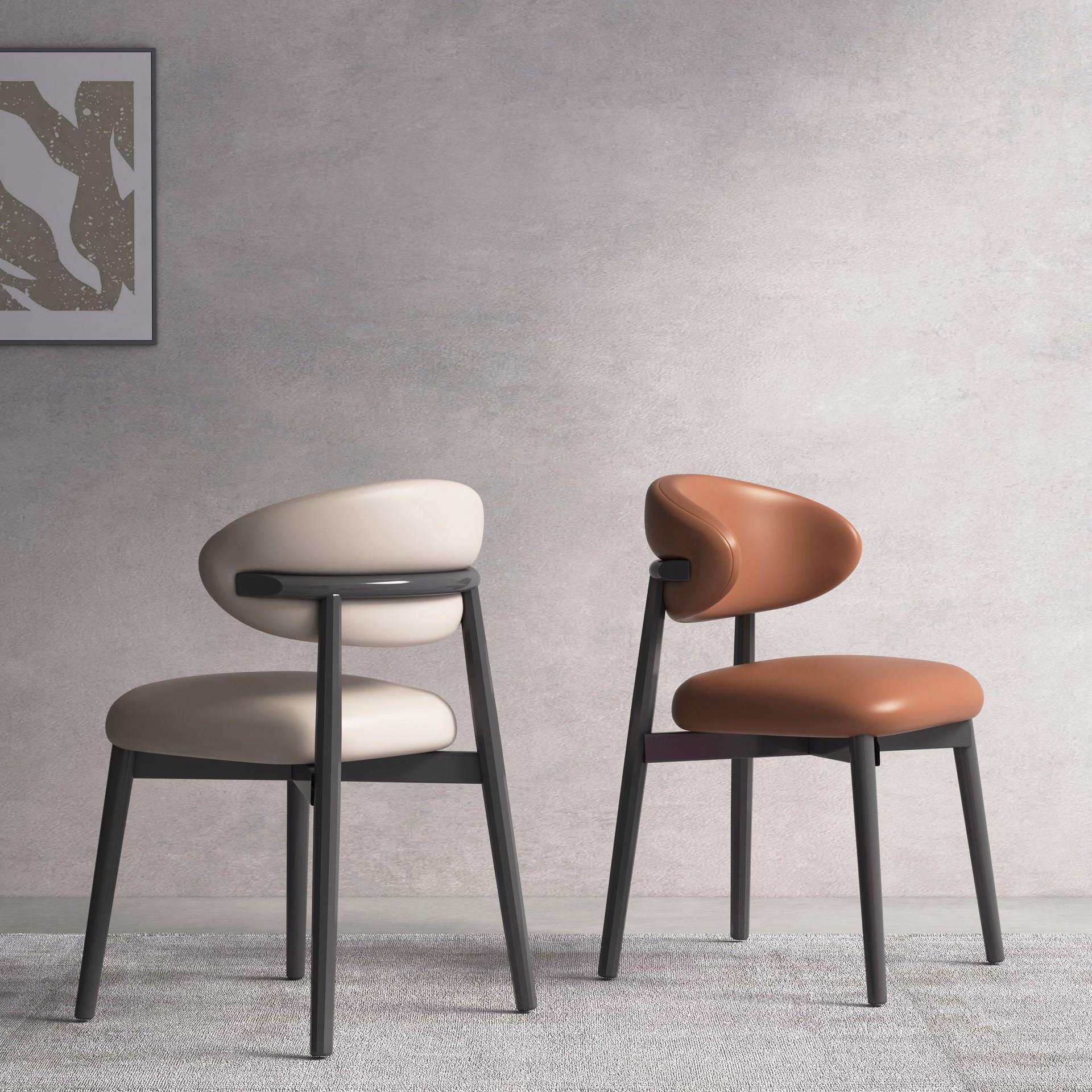 餐椅家用轻奢感客厅茶桌椅餐厅黑色凳子2025新款靠背餐桌椅子