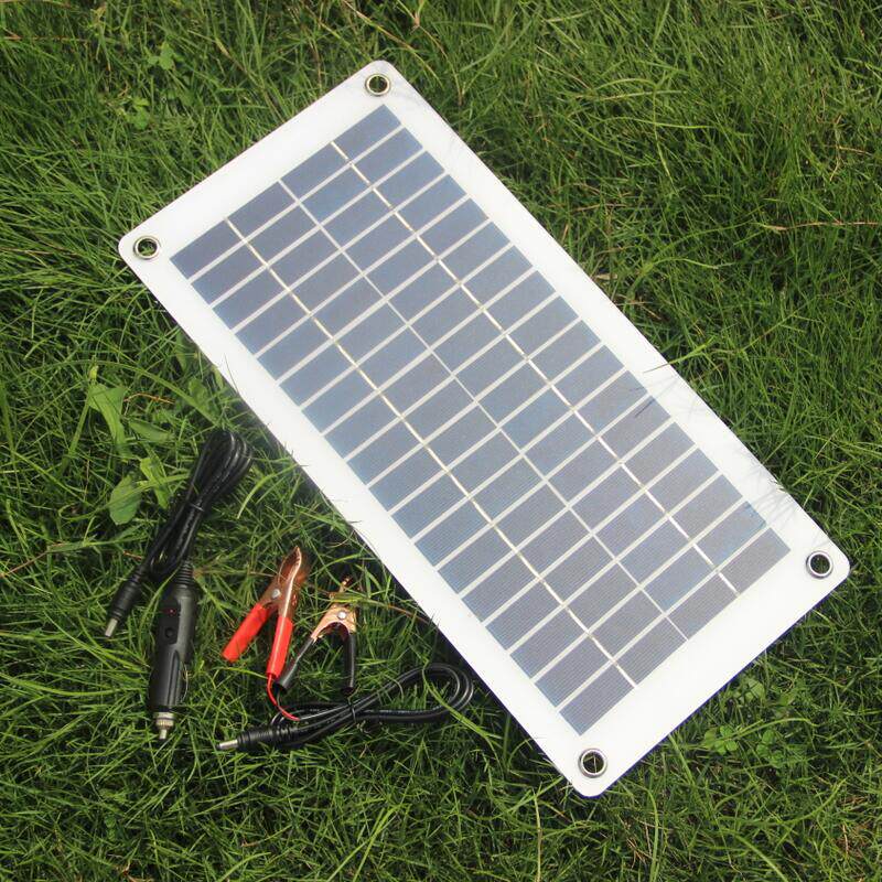 10W18V太阳能板充电器充12V汽车电瓶半柔性