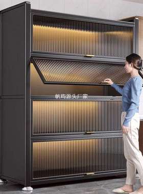 厨房置物架落地餐边柜储物柜子多层家用客厅微波炉收纳橱柜