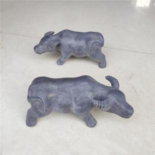 石雕水牛青石牛摆件站牛天然石材石头雕刻工艺品牛直销小石牛