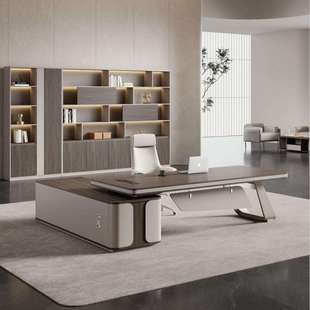 轻奢老板桌办公桌简约现代董事长总裁桌大班台经理办公室桌椅组合