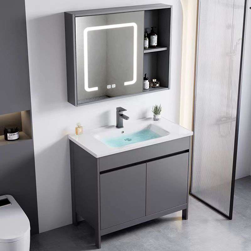太空铝浴室柜组合小户型洗漱台一体柜陶瓷一体盆防水防潮落地式