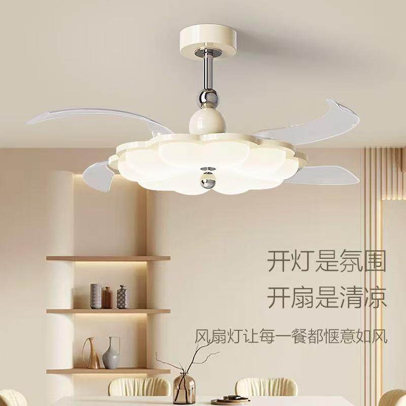 卧室吊灯中古风复古美式简约2025新款吊扇灯风扇灯隐形餐厅灯套餐