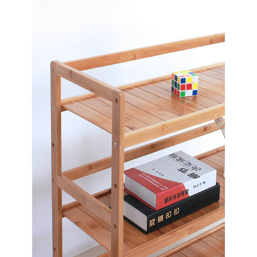 cs竹木质书包置物架厨房收纳架客厅书架落地书柜卧室儿童玩具杂物