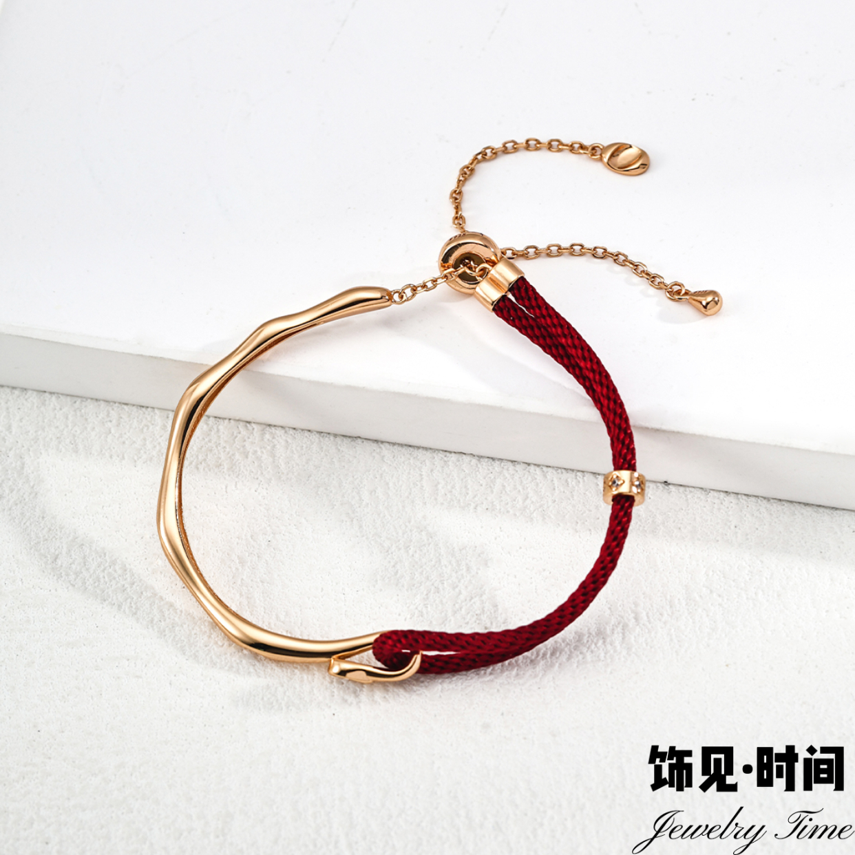 时尚小众设计红绳拼接手链高级感轻奢气质手镯生日礼物送女友新年