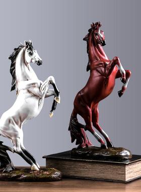 摆件品客厅装饰家居酒柜工艺玄关B开业乔迁轻奢马创意摆设电视柜